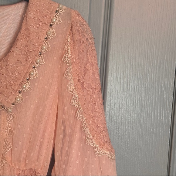 LIZ LISA Coquette Lolita Dress Size S Pink Kawaii Feminine Dainty Fairy Romantic - Picture 6 of 13